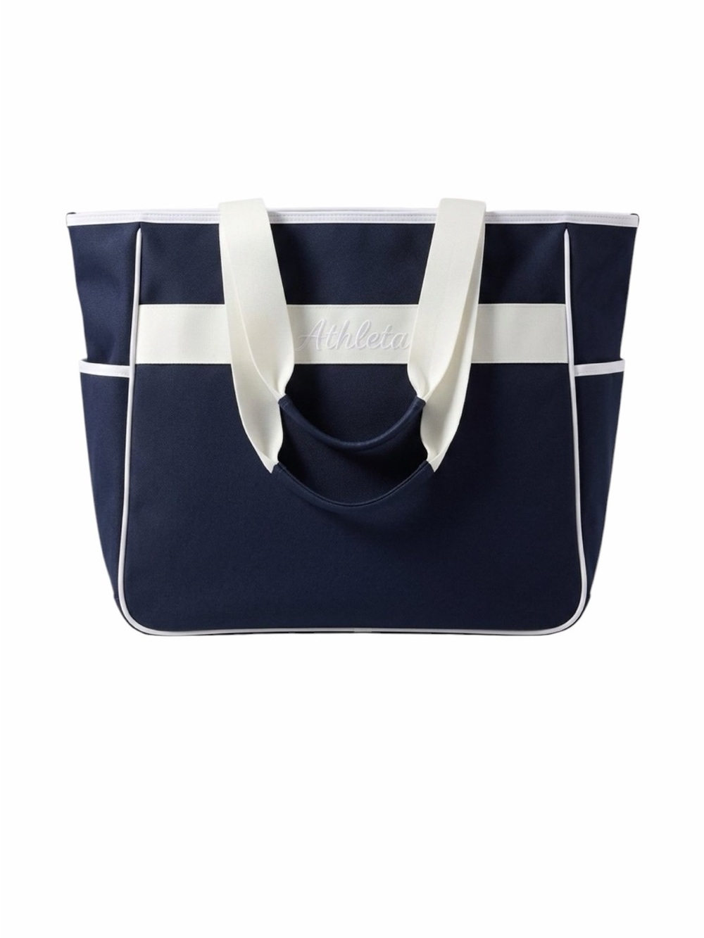 Athleta Blue and White All About Tote Gym Travel Market